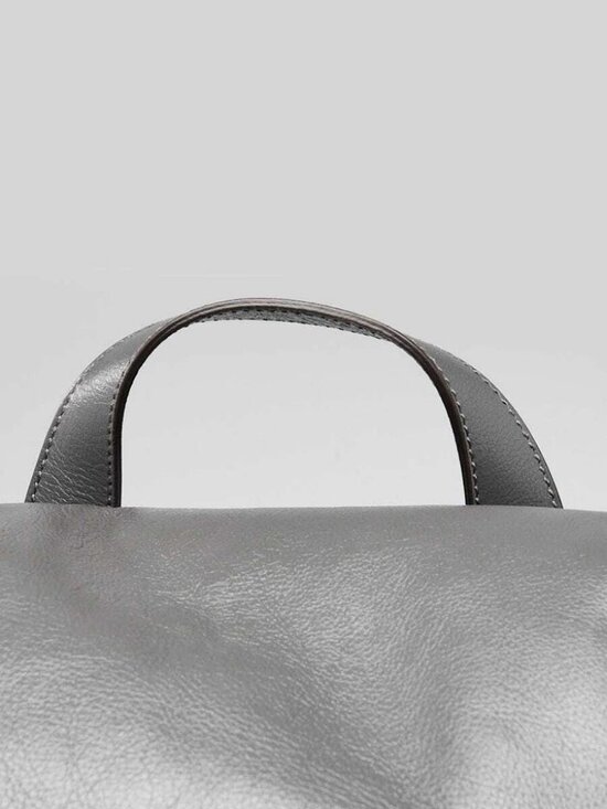 Gucci Grey Leather Tonal Double G Backpack Bag